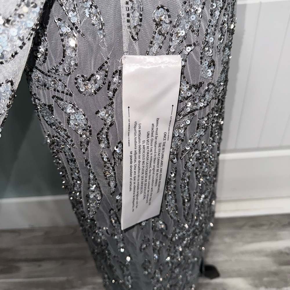 NWOT Mac Duggal Long Sleeve beaded sequins sheath midi cocktail dress size 10 - Picture 9 of 13